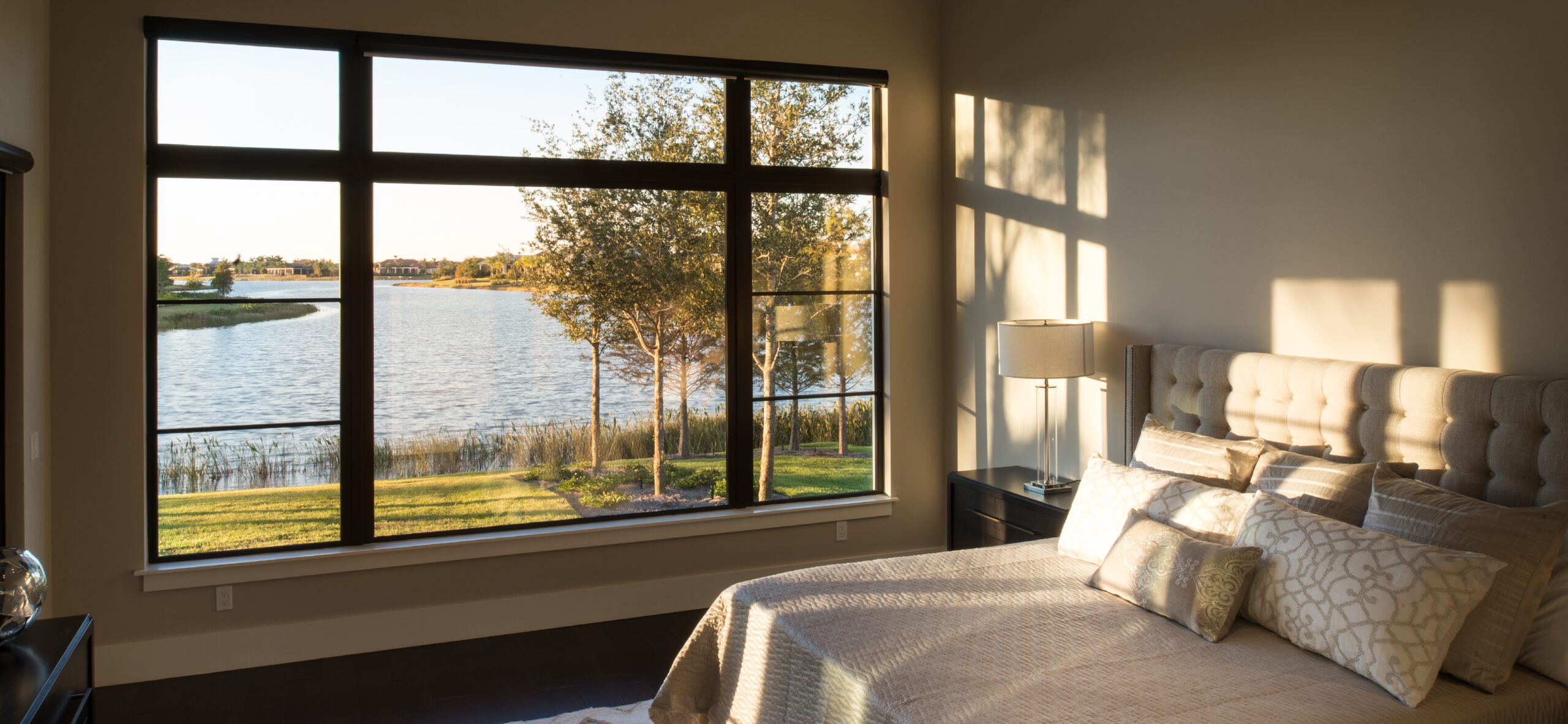 bedroom with sunlight coming through energy efficient window